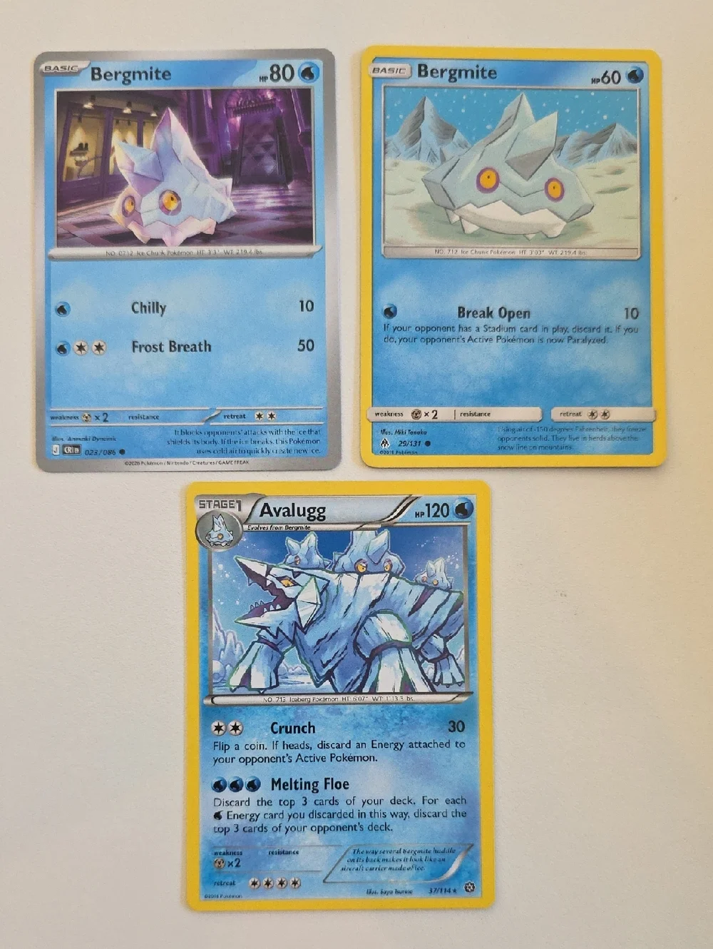 Pokemon Bergmite And Avalugg Trading Card